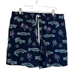 Chubbies Men's XLarge Swim Trunks Navy Alligator Palm Tree 5.5 Inseam Neon Glade